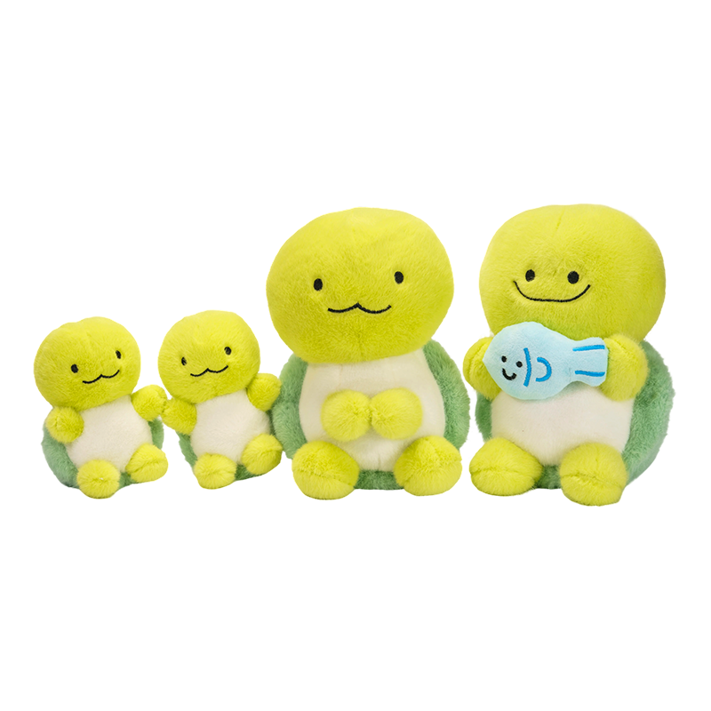 مجموعة من ألعاب السلاحف المحشوة الكبيرة والمتوسطة والصغيرة الحجم