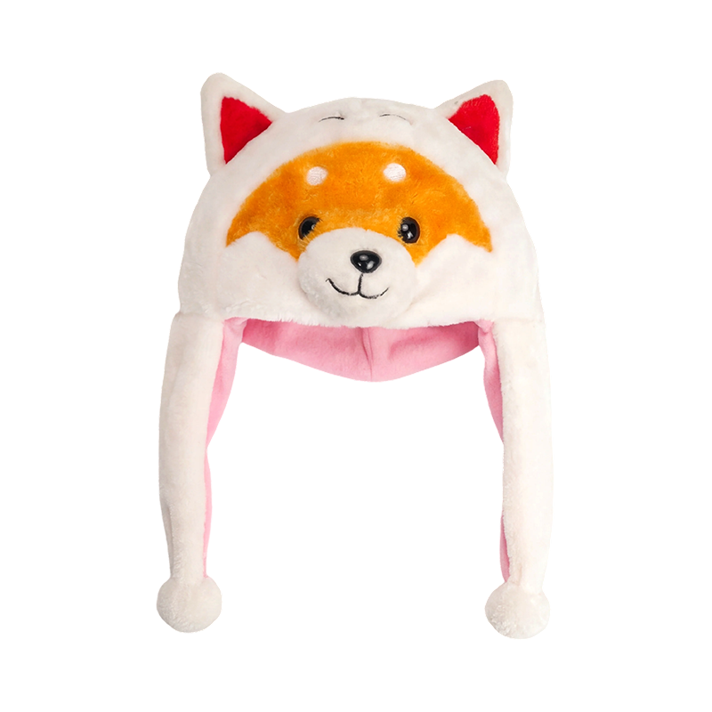 قبعة الكلب الأبيض المحشوة