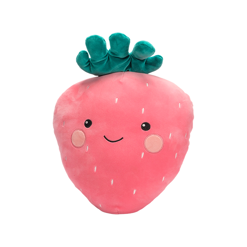 دمية الفراولة الوردية المبتسمة